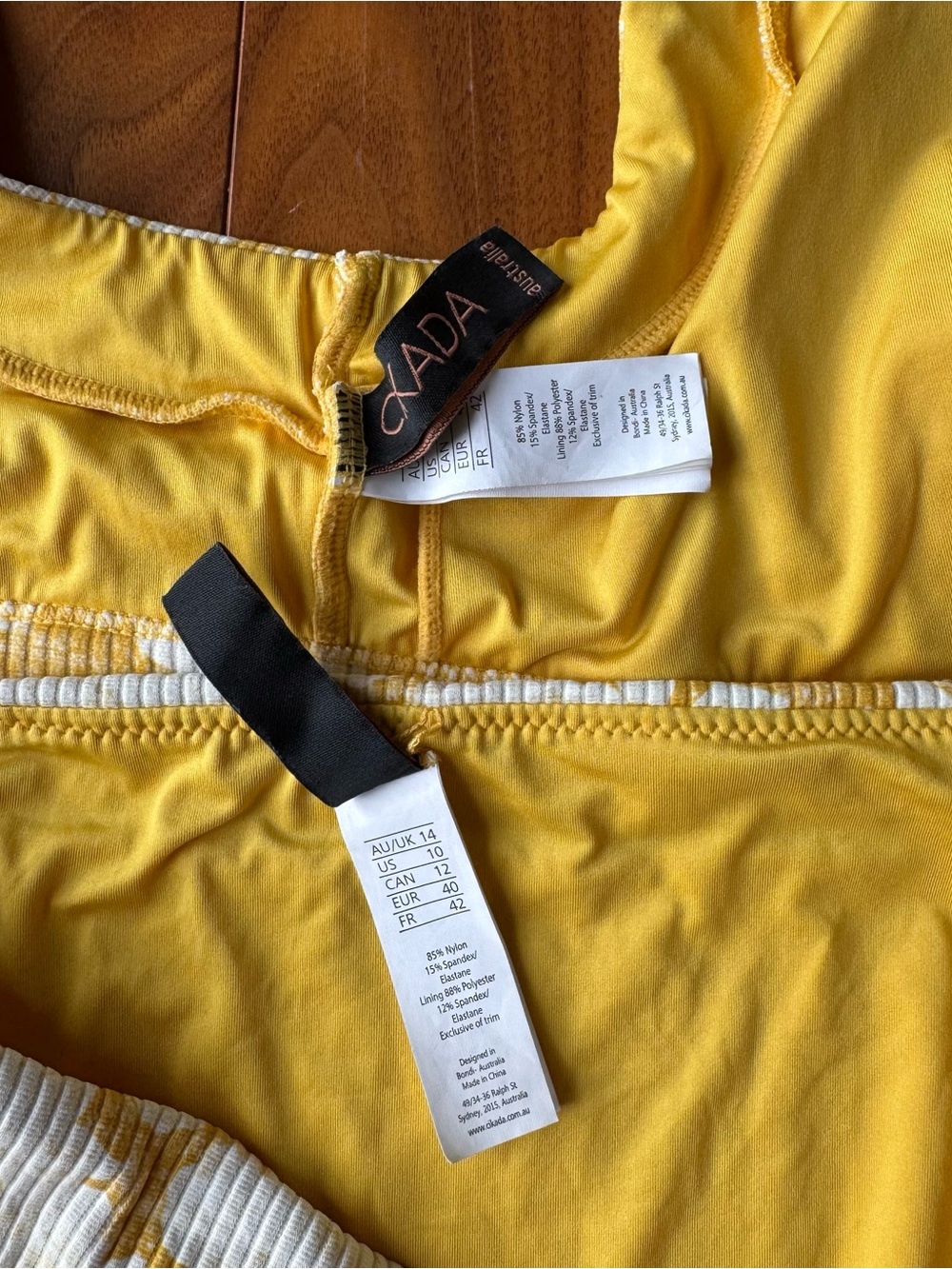 Yellow Ribbed Two-Piece Swim Set - Picture 3 of 4